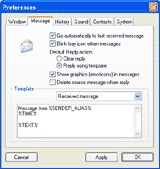 Preferences - Message