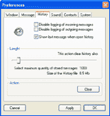 Preferences - History