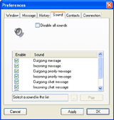Preferences - Sounds
